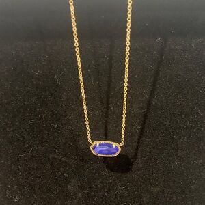 Kendra Scott Gold Necklace with Cobalt Blue Pendant